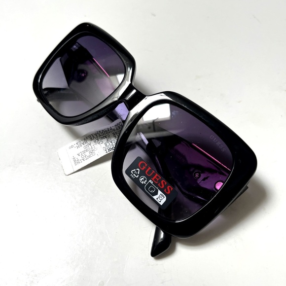 New Original GUESS Square Oversized Sunglasses GO00046 Acetate Black Logo main image 6